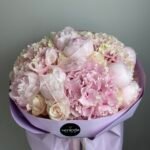 Букет Гортензія, Півонія, Троянда