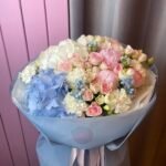 Букет Гортензія , Діантус , Оксіпеталум , Півонія , Троянда , Фрезія